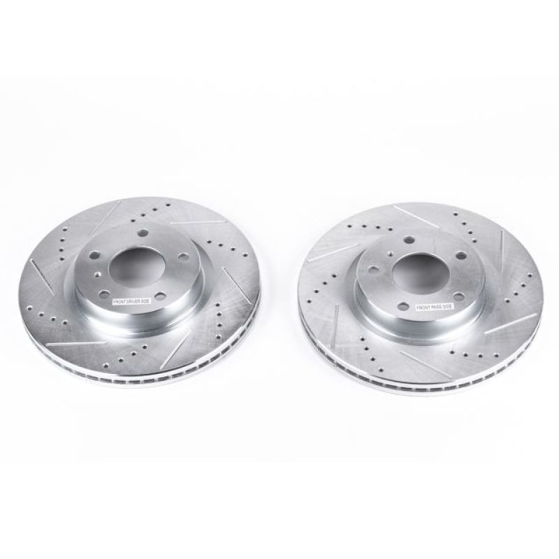 PSB Evolution Drill/Slot Rotor - Power Stop 03-05 Infiniti G35 Front Evolution Drilled & Slotted Rotors - Pair