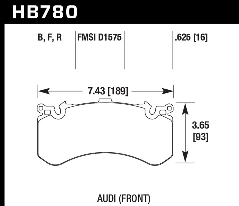 HAWK HPS 5.0 Brake Pad Sets - Hawk 2016 Audi A8 Front High Performance 5.0 Brake Pads