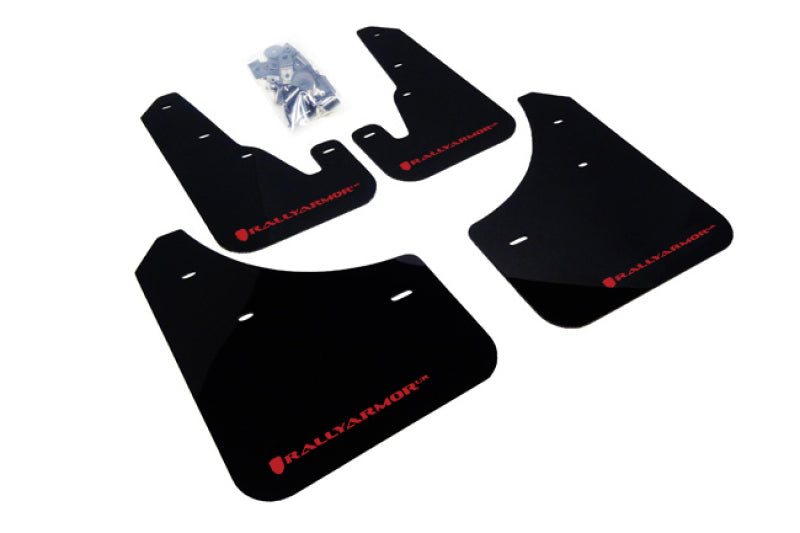 RAL Basic Blk Flap/Blk Logo - Rally Armor 04-09 Mazda3/Speed3 Basic Black Mud Flap w/ Black Logo