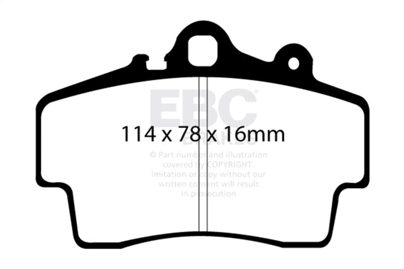EBC Yellowstuff Brake Pad Sets - EBC 97-99 Porsche Boxster (Cast Iron Rotors only) 2.5 Yellowstuff Front Brake Pads