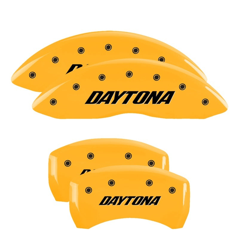 MGP Caliper Covers 4 Logo - MGP 4 Caliper Covers Engraved Front & Rear Daytona Yellow Finish Black Char 2006 Dodge Charger