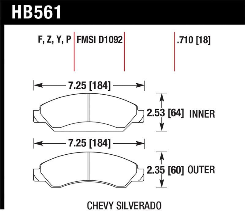 HAWK LTS Brake Pads - Hawk 07 Chevy Tahoe LTZ Front LTS Brake Pads