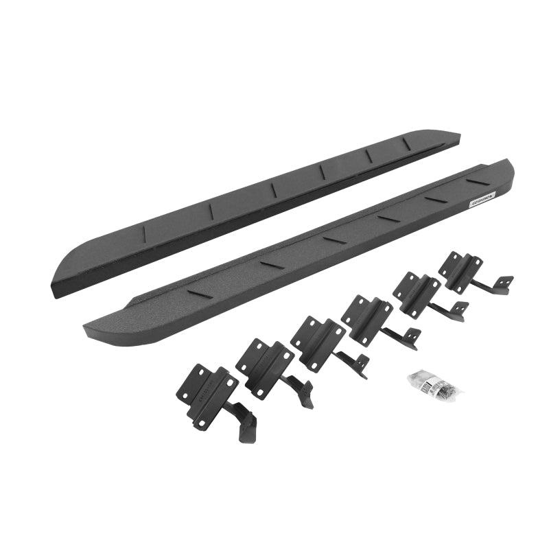 GOR RB10 Slim Running Boards - Go Rhino 17-22 Ford F-250/F-350 Reg Cab 2DR RB10 Slim Running Boards Kit (w/Brackets) - Bedliner Ct