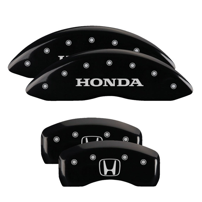 MGP Caliper Covers 4 Logo - MGP 4 Caliper Covers Engraved Front Honda Engraved Rear H Logo Black finish silver ch
