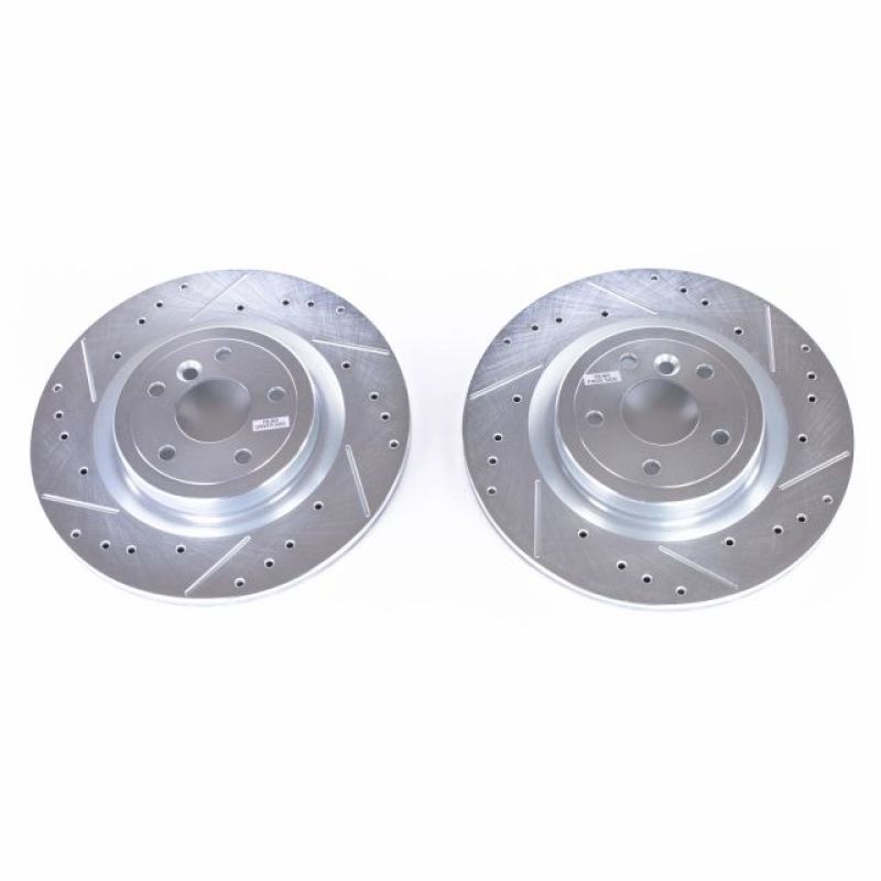 PSB Evolution Drill/Slot Rotor - Power Stop 16-18 Jaguar XE Rear Evolution Drilled & Slotted Rotors - Pair
