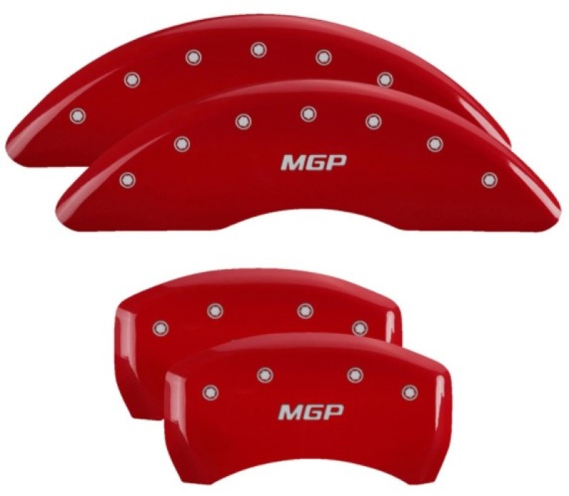 MGP Caliper Covers 4 Standard - MGP 4 Caliper Covers Engraved Front & Rear MGP Red Finish Silver Char 2019 Volkswagen Atlas