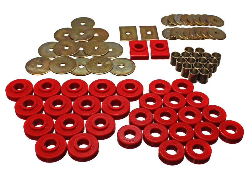 ES Body Mounts - Red - Energy Suspension GM Body Mount Set - Red