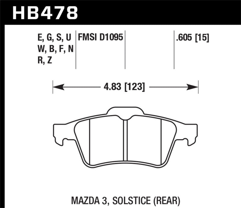HAWK Ceramic Brake Pad Sets - Hawk 13-14 Ford Focus ST / Mazda/ Volvo Performance Ceramic Street Rear Brake Pads