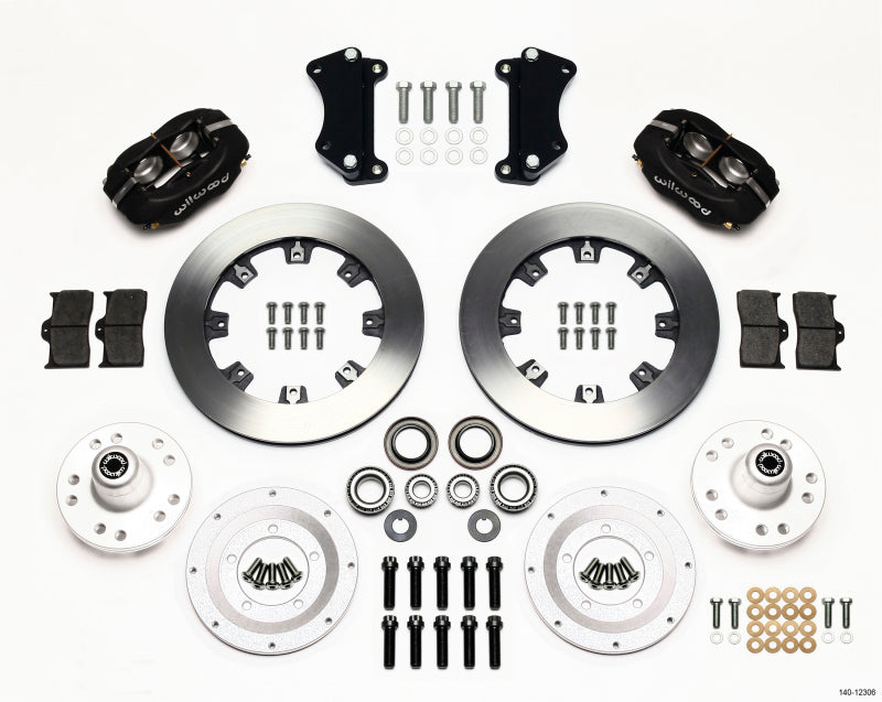 WIL Dynalite Brake Kit - Wilwood Forged Dynalite Front Kit 12.19in Heidts Tri -5 2 inch Drop Spindle