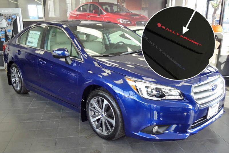 RAL Classic Blk Flap/Silv Logo - Rally Armor 15-19 Subaru Legacy Black UR Mud Flap w/ Silver Logo