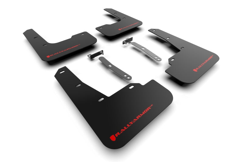 RAL UR Blk Flap/Rd Logo - Rally Armor 22-23 Hyundai Elantra N & N Line Black UR Mud Flap w/Red Logo
