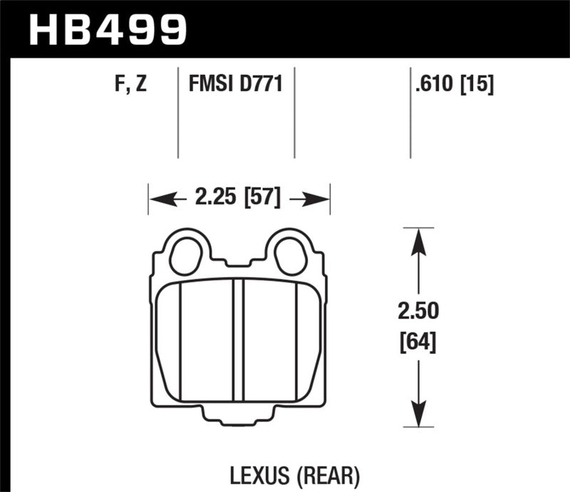 HAWK HPS 5.0 Brake Pad Sets - Hawk 05-10 Lexus SC430 4.3L HPS 5.0 Rear Brake Pads