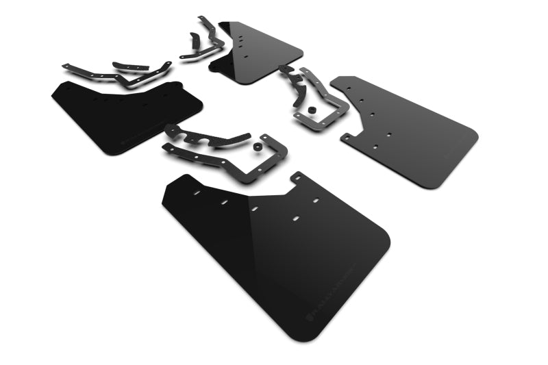RAL UR Blk Flap/Met. Blk Logo - Rally Armor 24-26 Toyota Tacoma Gen 4 Black UR Mud Flap w/Metallic Black Logo