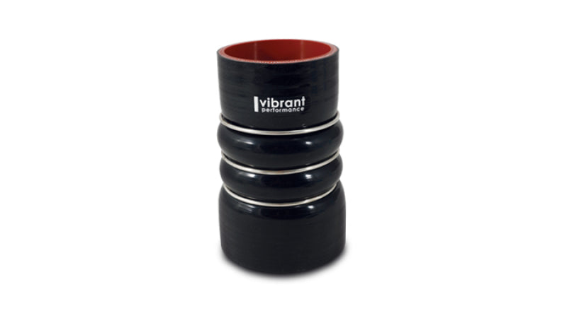 VIB 4 Ply Hoses - Vibrant 4 Ply Aramid Hump Hose w/3 SS Rings 4in ID x 7in Length - Black