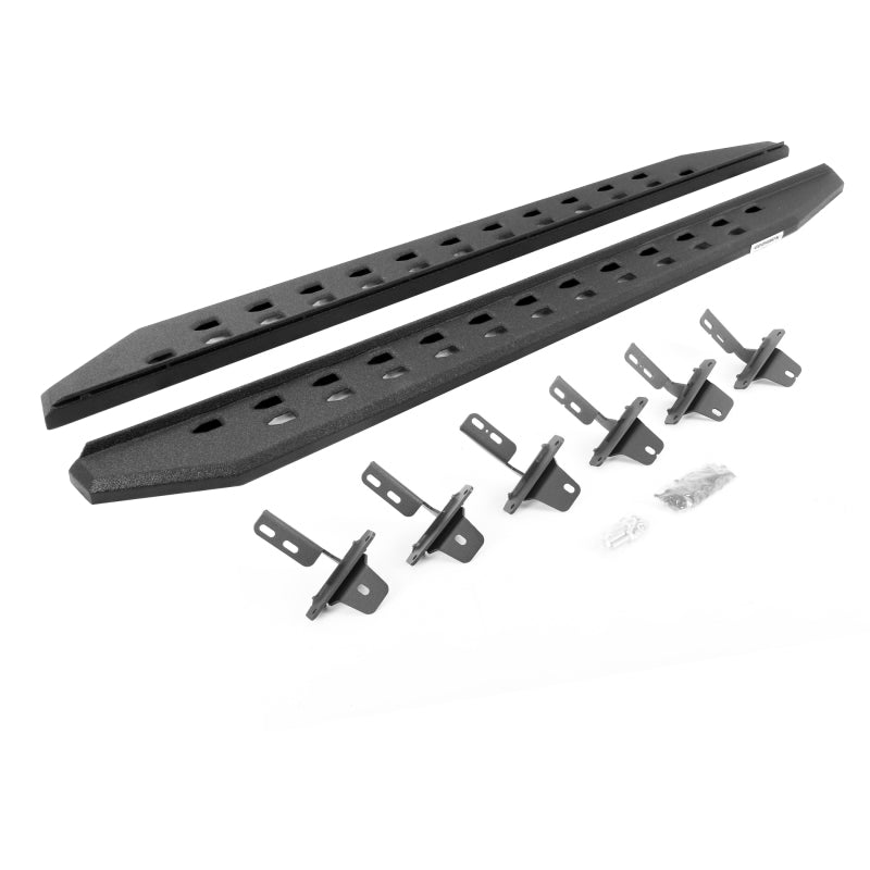 GOR RB20 Slim Running Boards - Go Rhino 21-22 Ford Bronco (Excl. Sport) 4DR RB20 Slim Running Boards Kit (w/Brackets) - Bedliner Ct