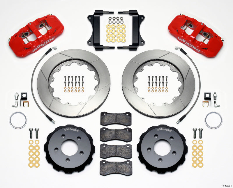 WIL Aero Brake Kit - Wilwood AERO6 Front Hat Kit 14.25 Red 2008-2009 Pontiac G8 w/Lines