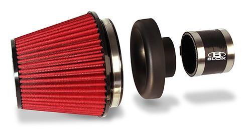 BX Performance Filter Kits - BLOX Racing Performance Filter Kit w/ 3.5inch Velocity Stack Black Filter and 3.5inch Silicone Hose