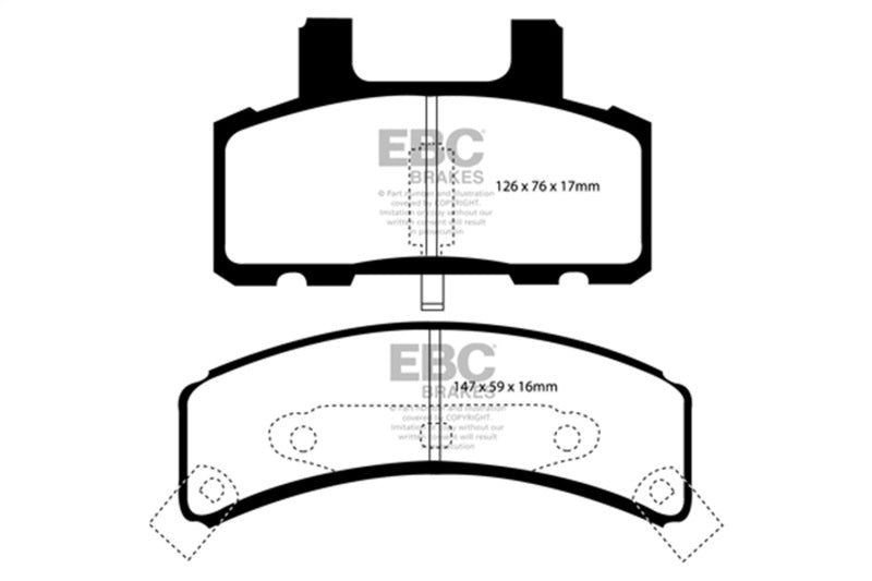 EBC Greenstuff Brake Pad Sets - EBC 99-01 Cadillac Escalade 5.7 Greenstuff Front Brake Pads
