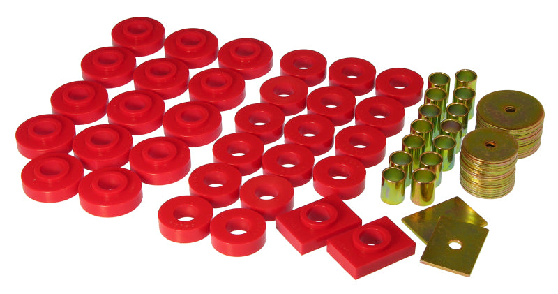 PRO Body/Subframe Bush - Red - Prothane 55-57 Chevy Full 2dr Hardtop Body Mount - Red