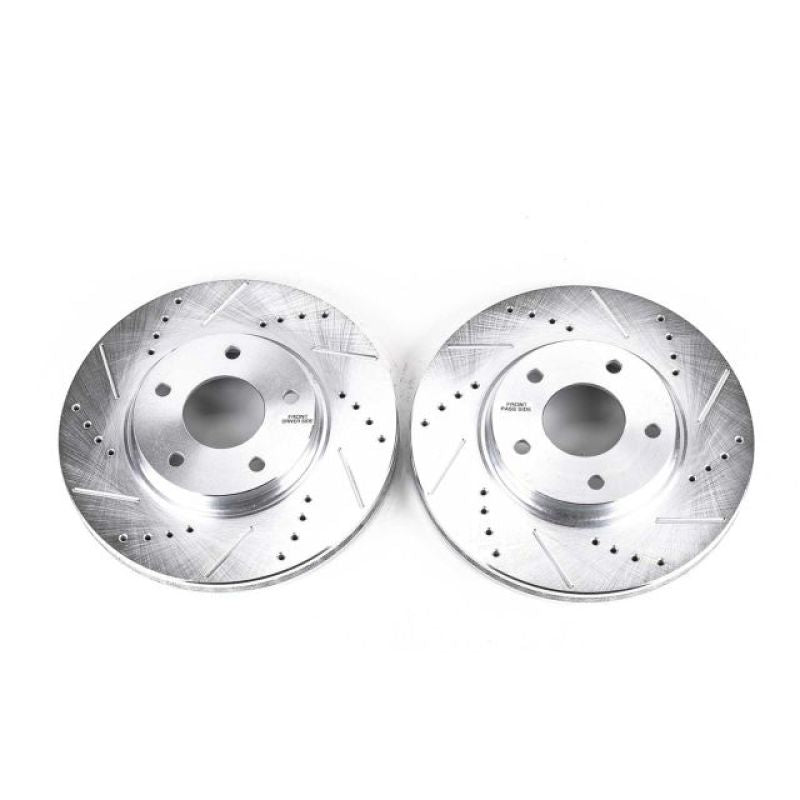 PSB Evolution Drill/Slot Rotor - Power Stop 03-04 Infiniti M45 Front Evolution Drilled & Slotted Rotors - Pair