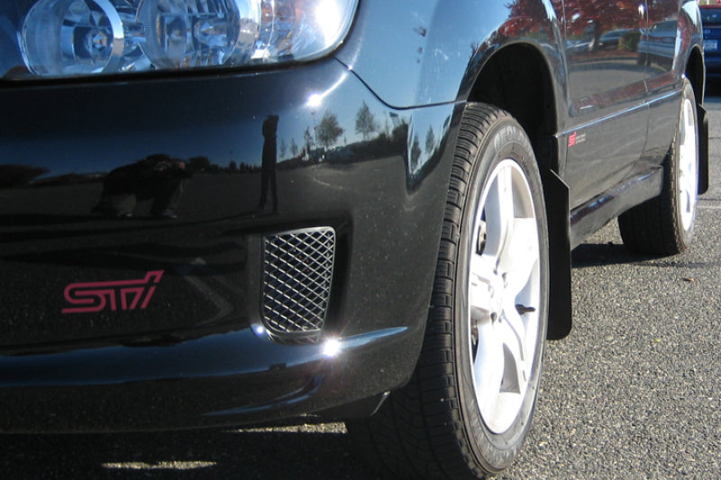 RAL Basic Blk Flap/Blk Logo - Rally Armor 03-08 Subaru Forester Basic Black Mud Flap w/ Black Logo