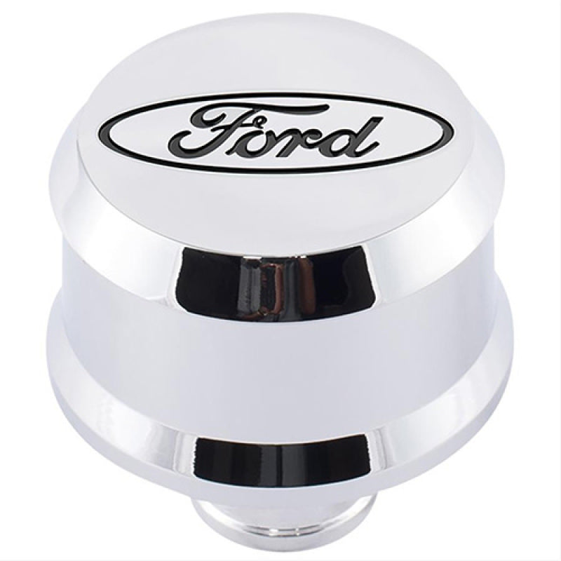 FR Breather Caps - Ford Racing Slant Edge Breather - Chrome
