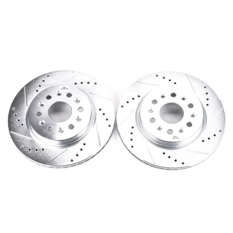 PSB Evolution Drill/Slot Rotor - Power Stop 18-19 Buick Enclave Rear Evolution Drilled & Slotted Rotors - Pair
