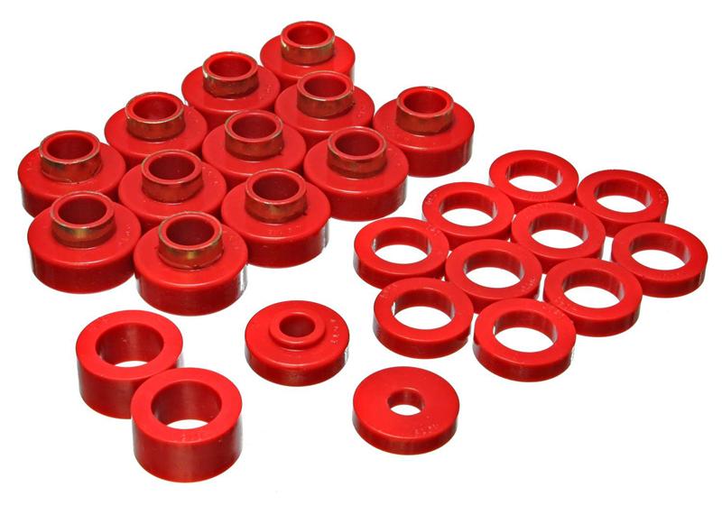 ES Body Mounts - Red - Energy Suspension CJ-8 Scrambler Body Mount - Red