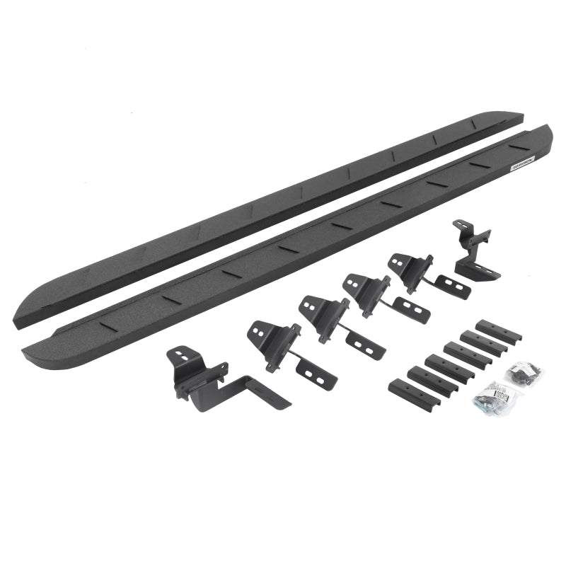 GOR RB10 Slim Running Boards - Go Rhino 07-18 Jeep Wrangler JK 4DR RB10 Slim Running Boards Kit (Incl. Brackets) - Bedliner Coating