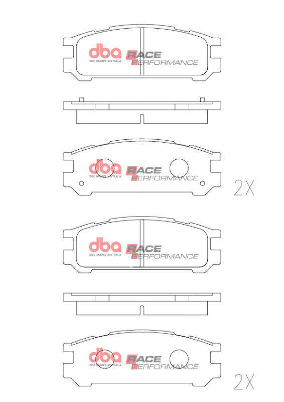 DBA RP Performance Brake Pads - DBA 98-04 Subaru Impreza WRX RP Performance Rear Brake Pads