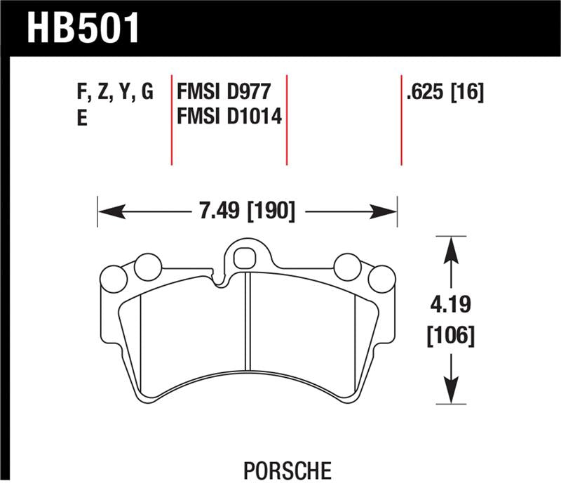 HAWK HPS Brake Pad Sets - Hawk Porsche HPS Street Front Brake Pads
