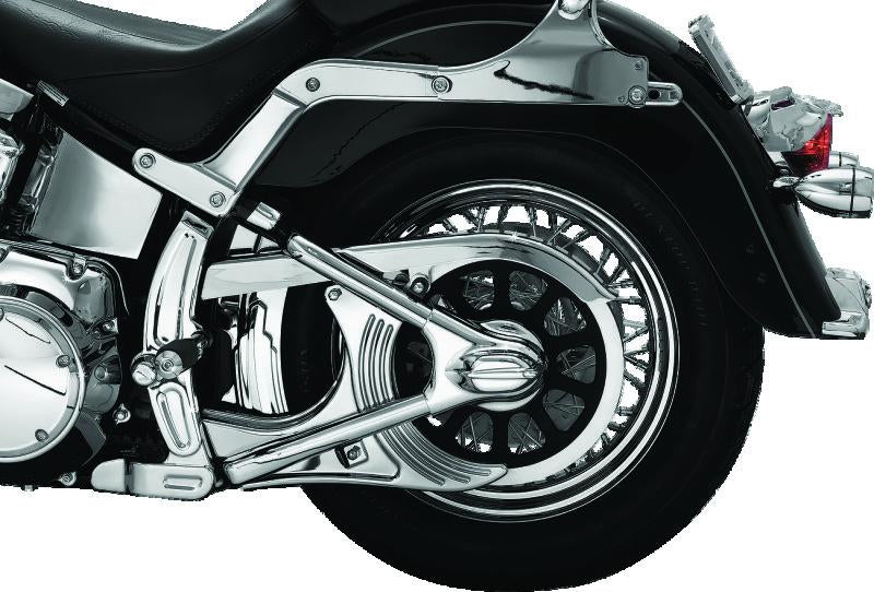 KUR Frame Covers - Kuryakyn Boomerang Frame Covers 08-17 Softails Chrome