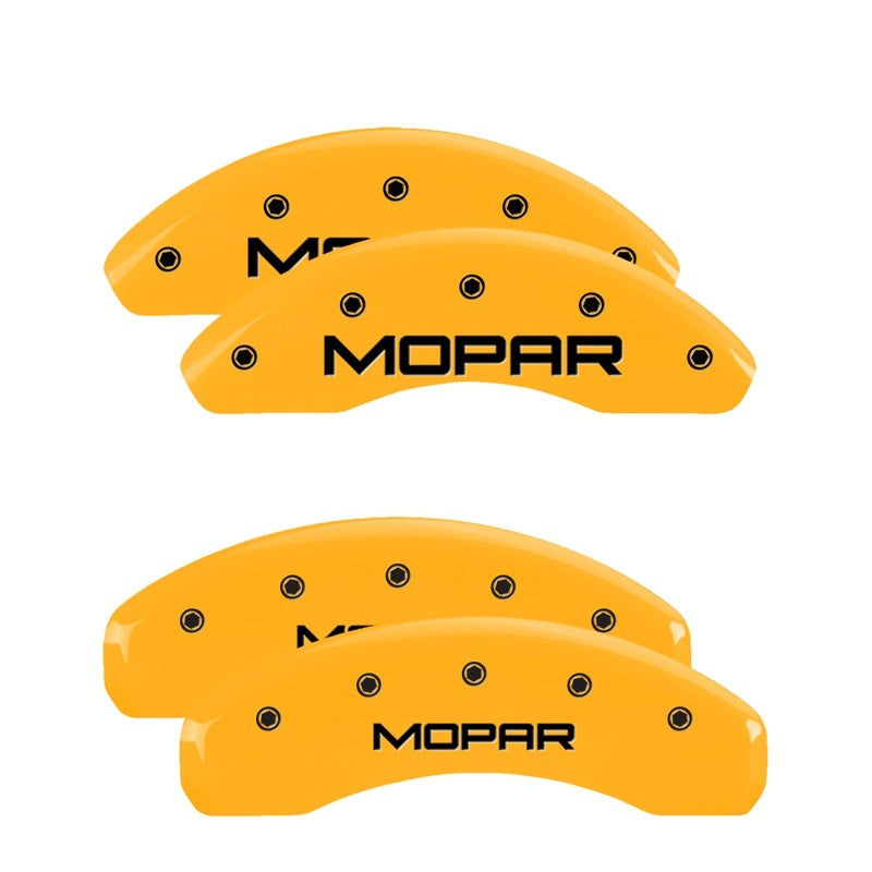 MGP Caliper Covers 4 Logo - MGP 4 Caliper Covers Engraved Front & Rear Mopar Yellow Finish Black Char 1999 Chrysler Prowler