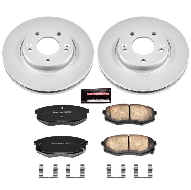 PSB Z17 Evolution Coated Kit - Power Stop 10-12 Hyundai Tucson Front Z17 Evolution Geomet Coated Brake Kit
