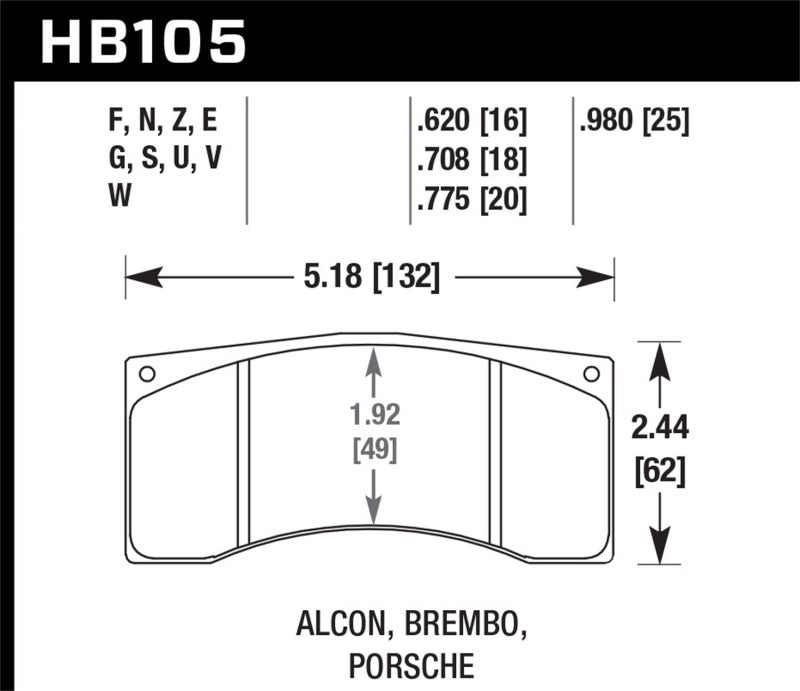 HAWK ER-1 Brake Pad Sets - Hawk Performance 15-20 BMW 4 Series F82/F83 ER-1 Brake Pad Set