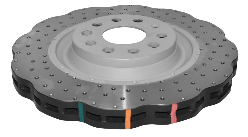 DBA 4000 Series Drilled Rotors - DBA 15-20 Volkswagen Golf R Front 4000 Series Cross Drilled Rotor w/Silver Hat