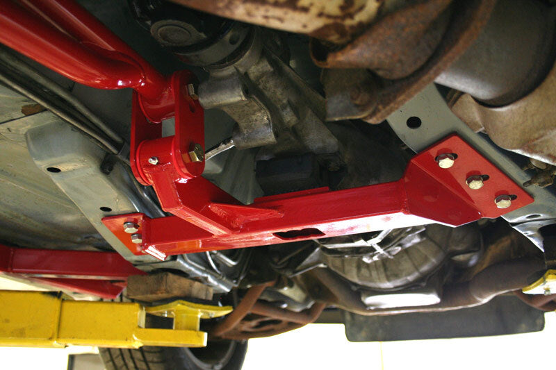 UMI Crossmember Reinforcements - UMI Performance 82-92 GM F-Body Tunnel Mounted Trq. Arm Fits T5 TH350- No Loop - Red