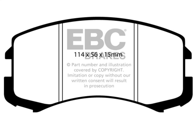 EBC Ultimax2 Brake Pad Sets - EBC 02-05 Mitsubishi Lancer 2.0 ES Ultimax2 Front Brake Pads