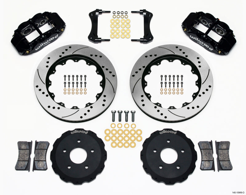 WIL Superlite Brake Kit - Wilwood Narrow Superlite 6R Front Hat Kit 14.00in Drilled Backdraft Cobra (BMW E36 Based)