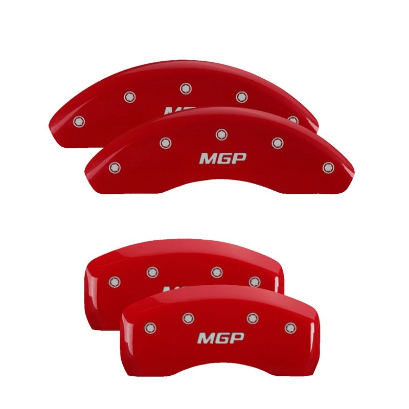 MGP Caliper Covers 4 Standard - MGP 4 Caliper Covers Engraved Front & Rear MGP Red finish silver ch