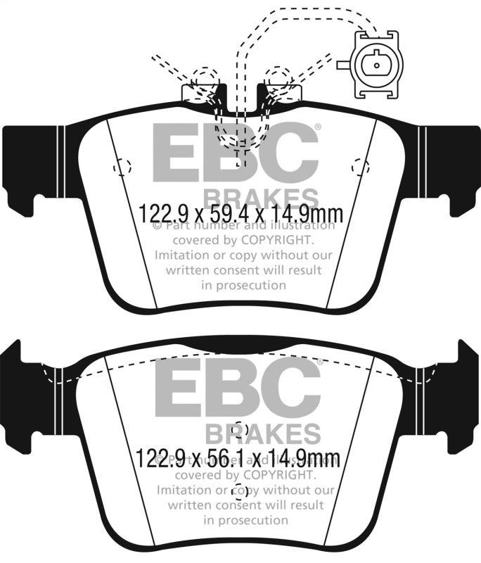 EBC Redstuff Brake Pad Sets - EBC 2017+ Alfa Romeo Giulia 2.0T Redstuff Rear Brake Pads