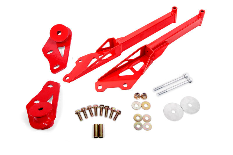 BMR Subframe Connectors - BMR Suspension 15-18 Ford Mustang S550 IRS Subframe Support Brace (Red)