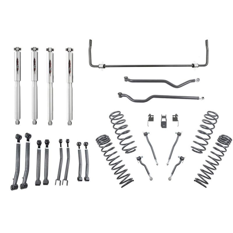 BT Lift Kit w Shocks - Belltech 18-19 Wrangler Rubicon JL 4dr 4in Trail Performance Lift Kit w/ Rear Sway Bar