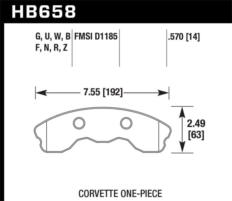 HAWK HPS Brake Pad Sets - Hawk 06-10 Chevy Corvette (Improved Pad Design) Front HPS Street Brake Pads