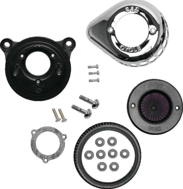 SSC Air Stinger Kits - S&S Cycle 08-16 Touring/16-17 Softail Models Stealth Air Stinger Kit w/ Chrome Teardrop
