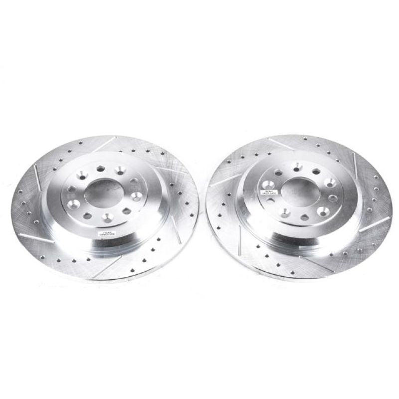 PSB Evolution Drill/Slot Rotor - Power Stop 11-15 Ford Edge Rear Evolution Drilled & Slotted Rotors - Pair