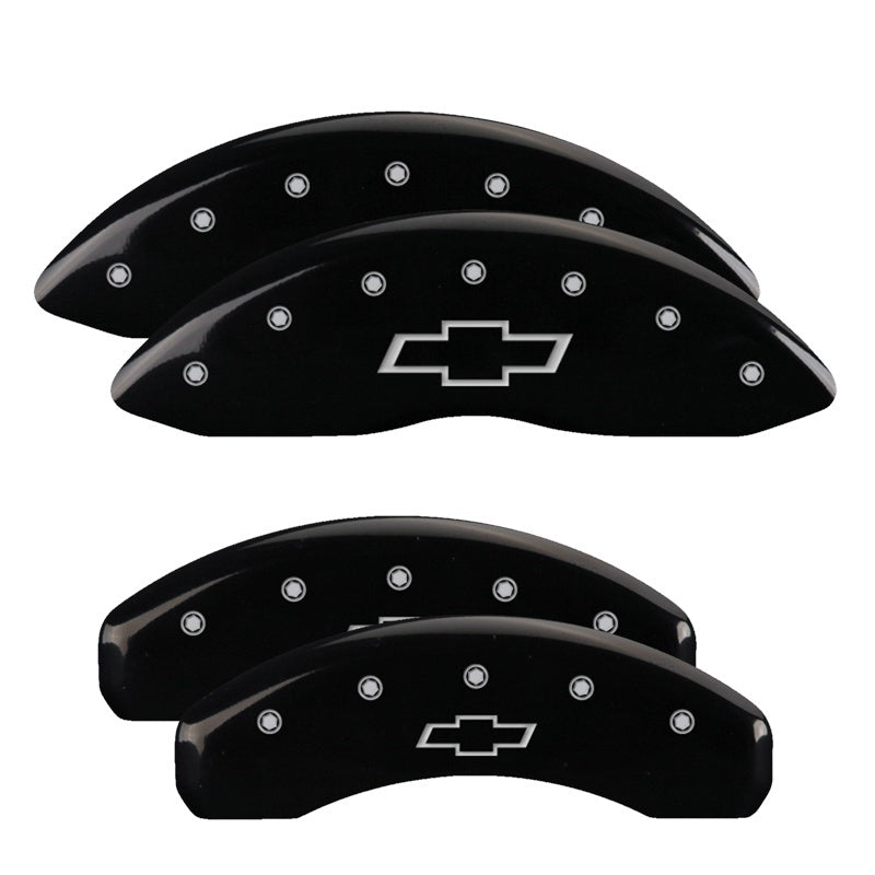 MGP Caliper Covers 4 Logo - MGP 4 Caliper Covers Engraved Front & Rear Bowtie Black finish silver ch