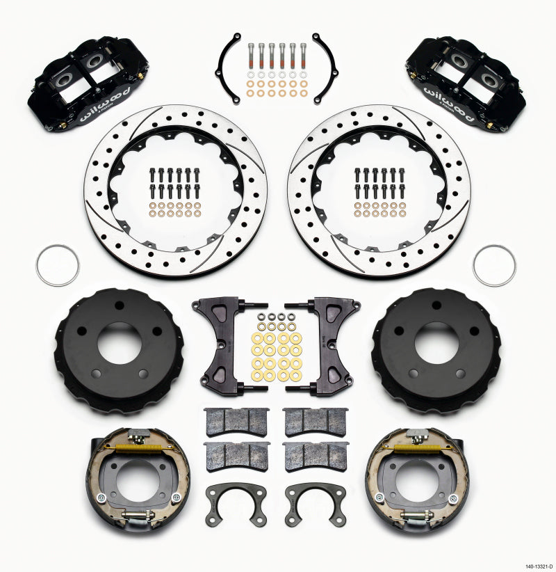 WIL Superlite Brake Kit - Wilwood Narrow Superlite 4R Rear P-Brk Kit 12.88in Drilled Small Ford 2.36in Off Bronco 5 x 5.50