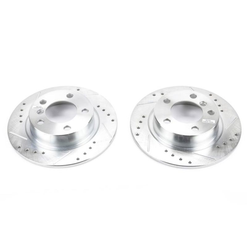 PSB Evolution Drill/Slot Rotor - Power Stop 11-16 Mini Cooper Countryman Rear Evolution Drilled & Slotted Rotors - Pair