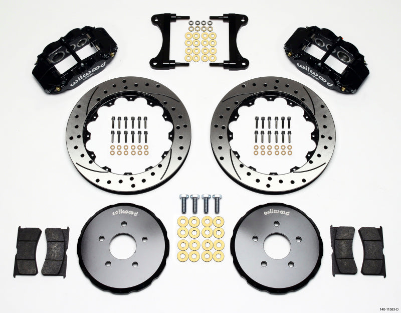 WIL Superlite Brake Kit - Wilwood Narrow Superlite 6R Front Hat Kit 13.06in Drilled Nissan 370Z/Fiti G37